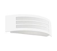EGLO Applique murale extérieure LED Leiros, lampe de façade rectangulaire, luminaire d‘extérieur en métal blanc, blanc chaud, IP44