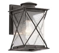 Applique extérieure lumineuse acier verre H 26,1 cm lanterne 1 flamme IP44 noire