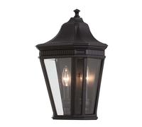 Applique extérieure lumineuse aluminium moulé sous pression verre noir H 40,6 cm lampe de jardin lanterne