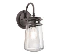 Applique extérieure lumineuse lanterne aluminium verre H 38,1 cm IP45 1 flamme cour bronze