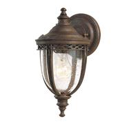 Applique extérieure lumineuse lanterne bronze H 32 cm 1 flamme IP44 lampe de jardin antique