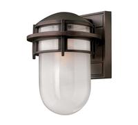 Applique extérieure lumineuse verre ALU bronze coulé H 27,3 cm 1 flamme IP44 lampe de jardin