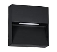 Eglo Applique murale extérieure LED Maruggio, lampe de façade carrée, luminaire d‘extérieur en aluminium noir, température de couleur variable (blanc chaud - froid), IP65