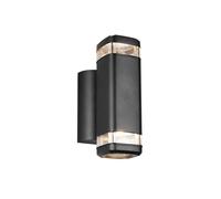 Applique extérieure moderne noire tube haut/bas 2xGU10 IP44 aluminium