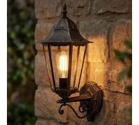Applique Extérieure Murale Entrée Jardin IP44 Lanterne Bronze Aluminium H 53 cm