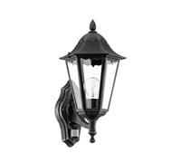 Applique extérieure NAVEDO IP44 E27 1X60W en fonte d'aluminium noir et argent patiné 200x0x425mm