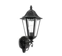 Applique extérieure NAVEDO IP44 E27 1X60W en fonte d'aluminium noir et argent patiné 200x0x475mm