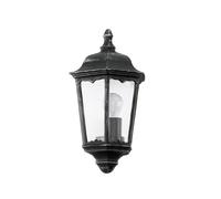 EGLO Applique murale extérieure Navedo, éclairage d’extérieur en fonte d’aluminium noir avec patine argentée et verre, douille E27, IP44
