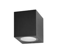 Applique extérieure noire carrée GU10 IP54 Italux Genta