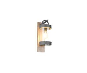 Applique extérieure Sambesi 1x E27 IP44 détecteur crépusculaire imitation bois aluminium
