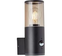 Brillant | Applique murale d'extérieur Sergioro détecteur de mouvement noir mat | 1x A60, E27, 20W, adapté aux lampes normales (non incluses)