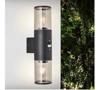 BRILLIANT Applique extérieure Sergioro | luminaire décoratif d'extérieur | anthracite | avec détecteur de mouvement | 2x E27 max. 20 W | IP44
