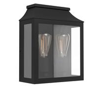 Applique extérieure SONCINO IP44 E27 2X60W en fonte d'aluminium noir 265x0x330mm
