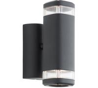 Brilliant Applique extérieure Jandy 90968A06 Up & Down Métal/verre GU10 2x18W Noir