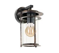 Applique extérieure VALDEO IP44 E27 1X60W en acier galvanisé cuivré antique 165x0x275mm