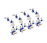 Applique fleur de prunier Bleu foncé 35 cm / 13.8in | Broderie de fleur de prunier pour embellissement de vêtements, remodelage de sac, tissu, finition décorative,