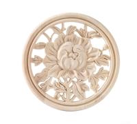 Applique florale en bois pour décoration de meubles avec finition classique en bois pour armoires, tables, commodes et garnitures intérieures (Style 4 : 20 cm)