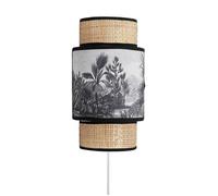 Applique incurvée Ombrage rotin et tissu Palmier Ostaria
