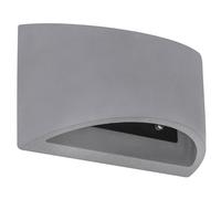 Applique intérieur moderne couloir haut et bas lampe béton Applique LED intérieur cage d'escalier, abat-jour béton arrondi effet lumineux, 1x 4W 400lm 3000K, LxH 20x12