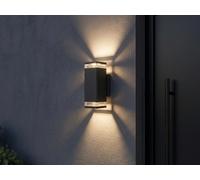 Applique, lampe d'extérieur, up-down, aluminium, L 23,5 cm