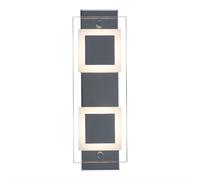 Applique, lampe miroir, applique, verre satiné, lampe d'entrée LED, applique, chrome, métal, 2x LED 4,5W 400Lm blanc chaud, LxlxH 30x10x5 cm