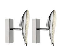 Applique LED applique murale baleine design salon spot lumineux réglable, chrome, 8W 645lm blanc neutre, LxH 6x23,5 cm, lot de 2