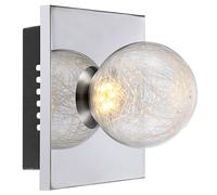 Applique LED applique structure boule de verre chrome H 15 cm salon chambre