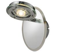 Applique LED chromée liseuse applique murale lampe de chambre, verre acier brossé, 5W 450lm blanc chaud, LxH 10x 14,5 cm