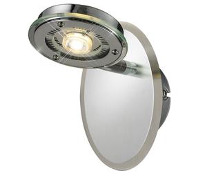 Applique LED chromée liseuse applique murale lampe de chambre, verre acier brossé, 5W 450lm blanc chaud, LxH 10x 14,5 cm