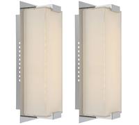 Applique LED couloir lampe Escalier lampe Chrome applique chambre, verre dépoli. 6W 470lm blanc chaud, LxH 11x28 m, lot de 2