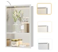 Applique LED encastrée, dimensions 45x30 cm, en acier inoxydable, avec 3 couleurs de lumière