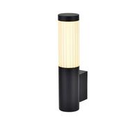 Applique murale d'extérieur LED, lampe de jardin, blanc chaud, noir, acier inoxydable, IP44, H 27,5 cm