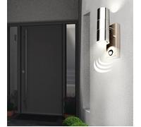 V-TAC Applique extérieure VT-7622PIR 7503 – GU10, détecteur PIR, inox haut/bas IP44