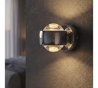 Applique murale LED Lampe de salon Chrome Sphère Verre UP & DOWN Salle à manger L 10 cm