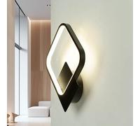 Applique LED intérieure, applique noire, L:22 cm, 12 W, 4100 K, blanc neutre, indirecte, maquillage, rasage, salle de bains, salon-cuisine, couloir, éclairage de cage d'escalier