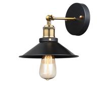Applique LED laiton antique Industriel Applique murale pivotante noire Salon Applique murale rétro, métal, 7W 720lm blanc chaud, LxHxP 22x20x26 cm