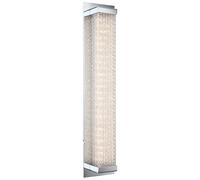 Applique LED lampe de cage d'escalier lampe de salon verre chrome applique murale, 12W 1020lm blanc chaud, LxH 10x47,5 cm
