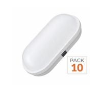 Applique murale LED 20W, ovale, blanche, IP65 - Pack de 10 - Lumière blanche neutre, 4000K - 5500K