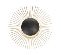 Applique LED noire Lampe de couloir Feuille d'or Lampe de salon Applique, forme de soleil, métal, 7W 890Lm blanc chaud, DxH 30x9 cm