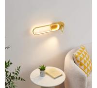 Applique liseuse LED Jena laiton double interrupteur | LED intégrées, finition laiton, liseuse pivotante, 2 interrupteurs indépendants, idéale en tête de lit