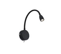 Applique/Liseuse murale LED - FARO BARCELONA - Loke - Noir - Bras flexible orientable - Interrupteur intégré