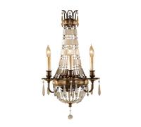 Applique lumineuse acier cristaux bronze H 58,4 cm lampe couloir 3 flammes