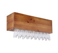 Applique lumineuse en bois, lampe de couloir, lampe de salon, applique murale LED avec cristaux, 12W 430lm blanc chaud, LxH 37 x 17 cm