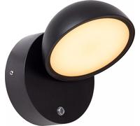 Applique mobile d'extérieur noire avec détecteur de crépuscularité intégré LED 12W FINN Lucide