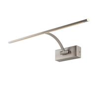 Applique mural LED ""DALI"" pour éclairage de tableaux, 8W 455mm 2700K lumière chaude, angle ajustable, finition nickel.