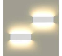 Applique Murale 12W Lampe, LED Applique Murale, Blanc Chaud 3000K, 2 Pack | 30CM Murale Applique pour Salon Chambre Escalier Couloir, 110V - 260V