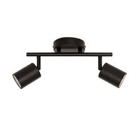 Atmosphera - Plafonnier 2 Spots Vico Noir - Spots Orientables en Acier - Ampoules Non Incluses GU10 25W - Luminaire pour Couloir, Cuisine, Bureau