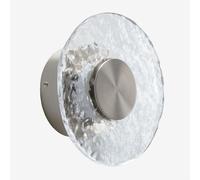 Applique Murale Ø20 Cm Led En Verre Et Fer Lorenzo Gris Brossé