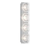 Applique murale 4 flammes applique en verre partiellement satiné luminaire de salon chrome, 4x douilles G9, Lxl 40x8 cm