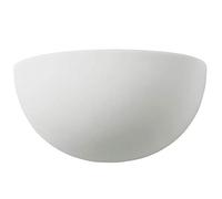 Applique murale 60 W E27 | 150 mm à suspendre | Ampoule simple en céramique non émaillée en demi-cercle style dôme | Éclairage LED à intensité variable